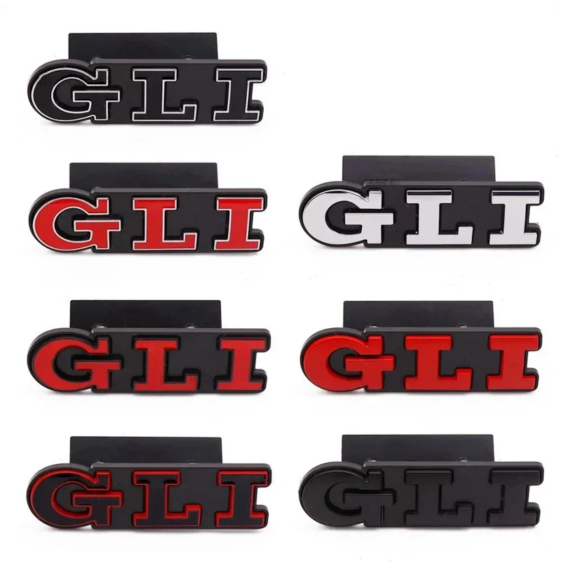3D kovové autá Listy zadný kmeň predný gril GLI logo Odznak pre Golf Bora VW Jetta MK4 MK5 MK6 MK7 GLI EMBLEM PRÍSLUŠENSTVO