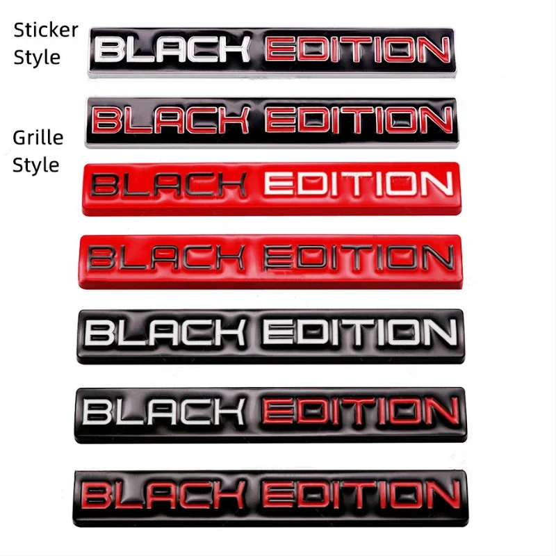 3D kovové čierne edície Logo Car Car Zadný kmeň predné mriežky Znak Stiapky pre Toyota Honda Lexus Suzuki Kia Hyundai Audi
