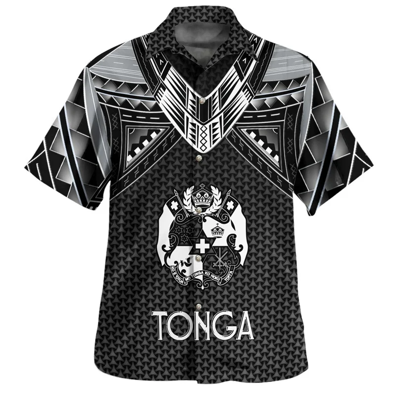 3d Kráľovstvo Tonga National Flag Tlač košele Znak Coat Arm Grafické krátke muži Harajuku oblečenie