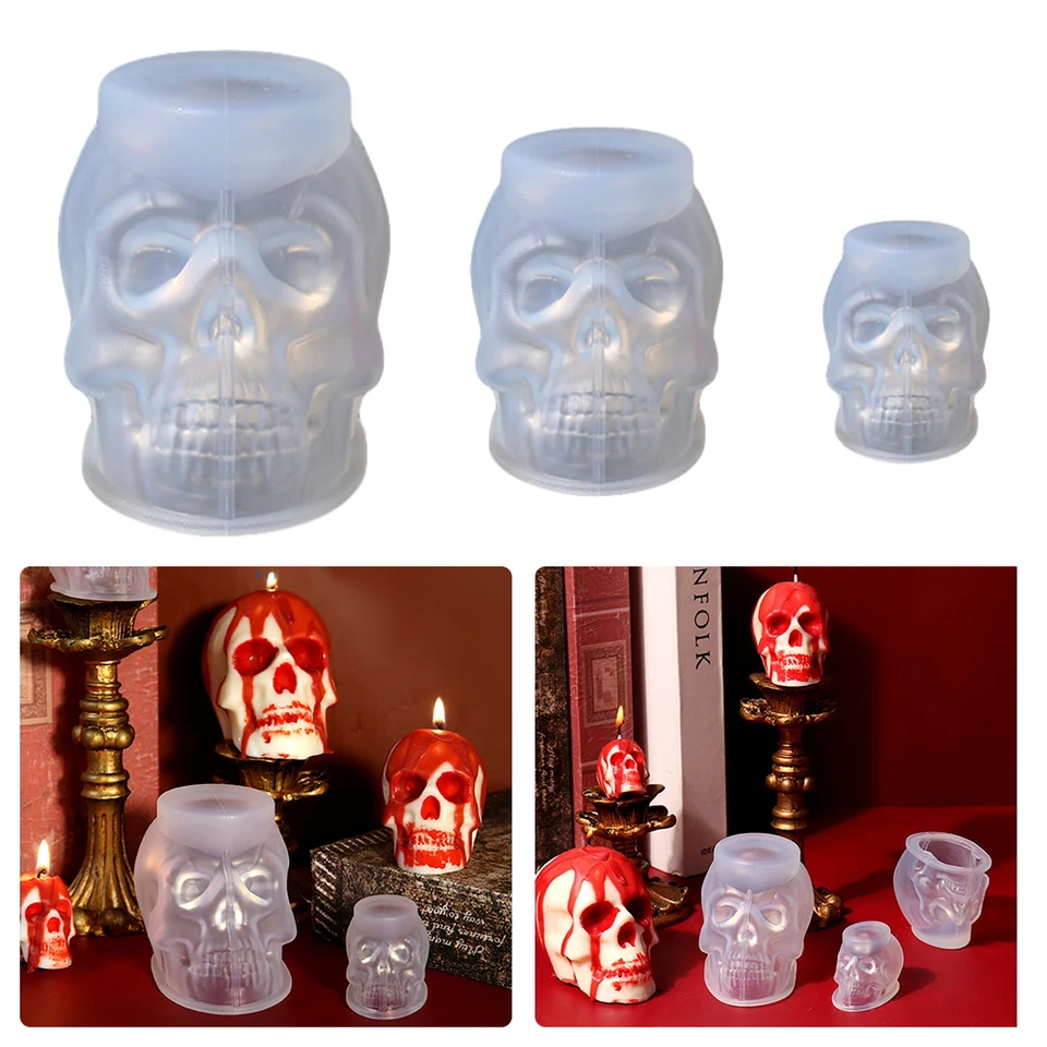 3D lebka Sviečka formy dekor Candl Fold