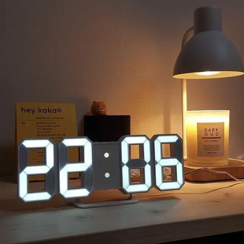 3D LED digitálny budík žiara nočné nástenné hodiny tiché plošné hodiny Advokát Nastaviteľné elektronické hodinky Domáce izby Dekorácia