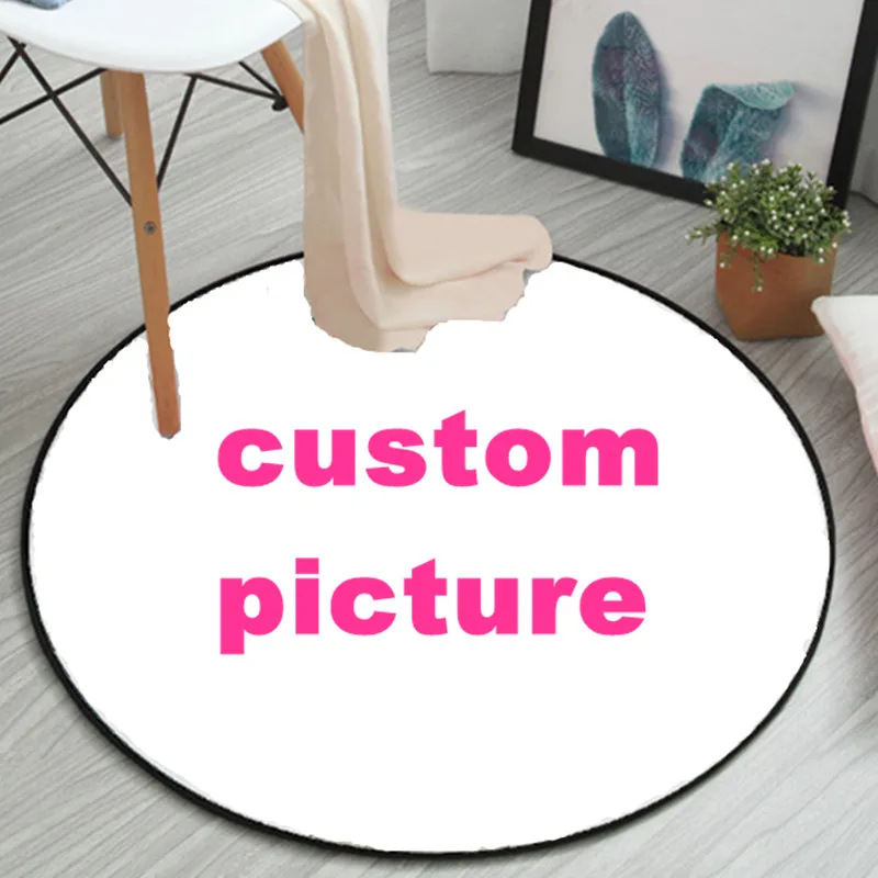 3D logo Vlastné okrúhle koberce Navrhnite svoje logo mäkké podlahové podložky rohože pre domácu izbu Decor