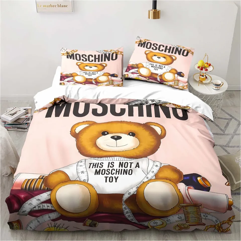 3D M-MOSCHINOS logo Print posteľná posteľná obliečka vynikajúce postele Set Duvet Cover Bed Bed Set Bedding Set Luxury Birthday Darček
