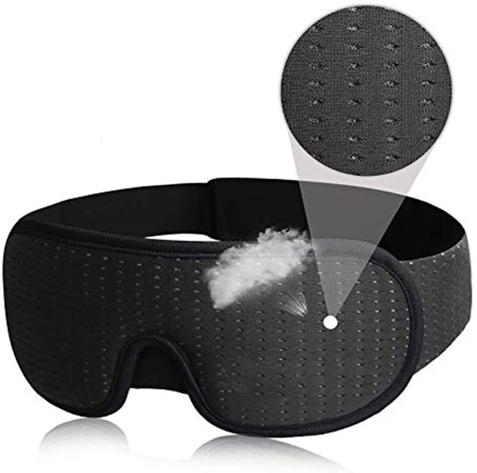 3D maska ​​pre svetlá na spánok Mask Blockout Mäkké čalúnené spanie maskované tkanina kryt tieň so zaviazanými očami oči