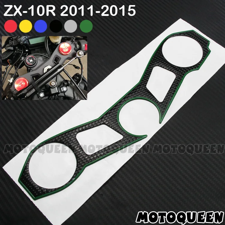 3D nálepky na motocykle Podložka Triple Tree Tree Top Clamp Upper Front End Sticker pre Kawasaki Ninja ZX-10R ZX10R 2011-2015 11 12 13 14 15