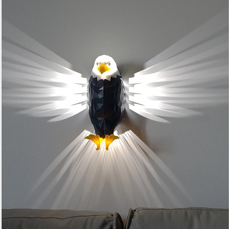 3D nástenná lampa Eagle Projector moderná kreatívna atmosféra lampa Light 3D tlač tela osvetlenie zvierat Luster Halloween Christma