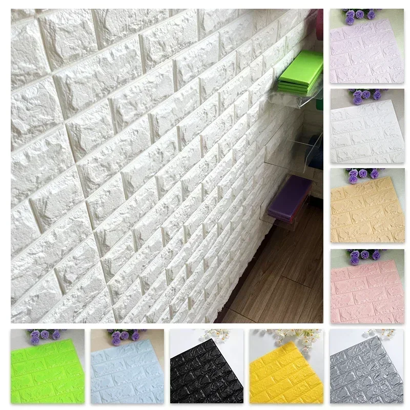 3D nástenné nálepky Imitácia tehly dekorácia vodotesná samovražedná tapetová tapeta pre domácu obývačku