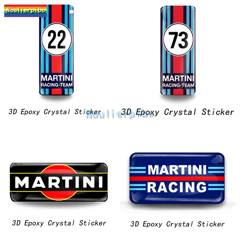 3D personalizovaný krištáľový horný gél Nákladové nálepky Martini Racing Launch Box Die Cut Vinyl Car Motocykel prilba klavír klavír Kieter
