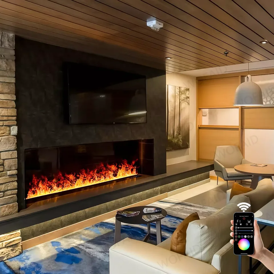 3D plameň parný krb Chimenea dekorativa diaľkový ovládací prvok Elektrický krb vodná hmla elektrická dekorácia atomizovaný krb