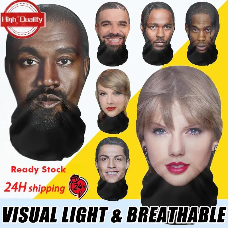 3D plná maska ​​simulácie simulácie postavy Celebrity tvár Funny Head Minear for Fans Halloween vianočné cosplay role