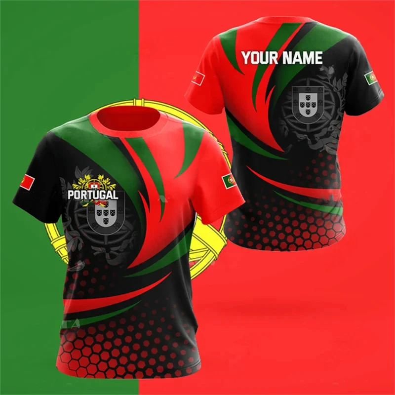 3D portugalský národný znak Grafické tričko pre mužov oblečenie neformálne unisex krátke rukávy tričká s tričkami Streetwear Y2K Tops