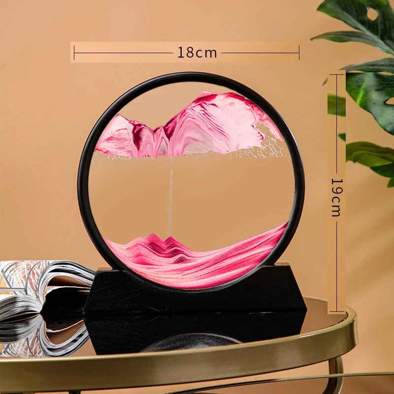 3D presýpacie hodiny Quicksand Moving Sand Art Picture Round Glass Deep Mor Sandscape Craft Flowing maliar Office Domov Decor Darček Nový