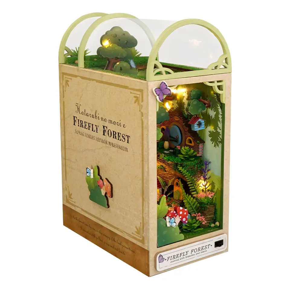 3D Puzzle Book Miniature Kit Bookends Ozdobil ľahko zostavovateľný so svetlami