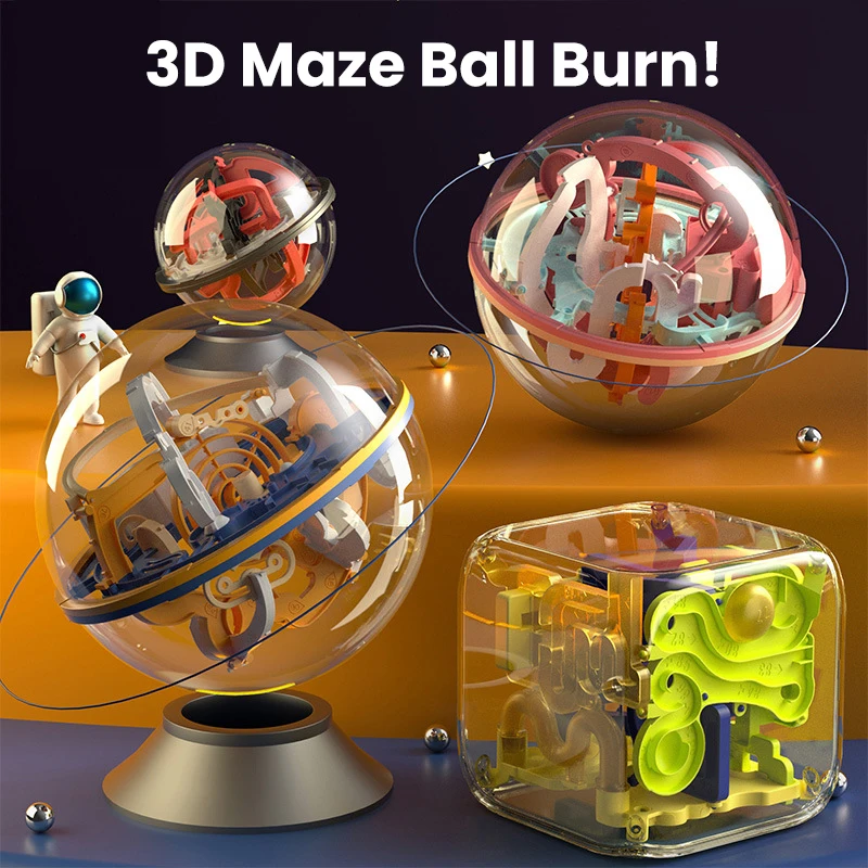 3D puzzle loptové bludisko hračky pre deti výzva prekážky hra labyrint lopta 3D bludisko Montessori Puzzle Balance Train Clearance Game