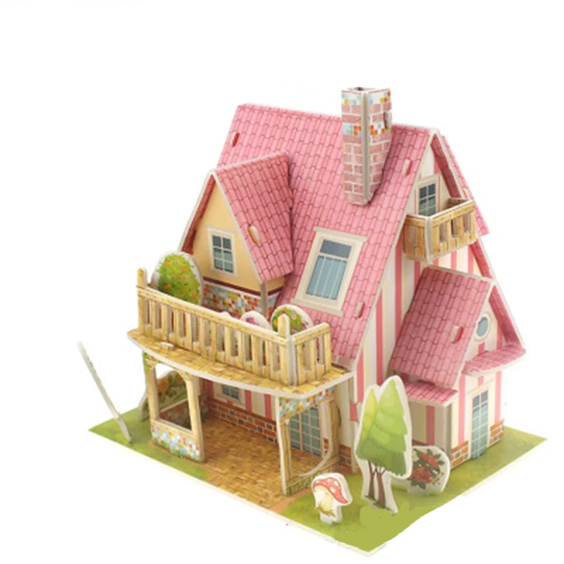 3D Puzzle narodeniny Prítomný hrad Garden Dinosaur Princess House Jigsaw Zaujímavé vzdelávanie vzdelávací hračky deti Detský darček