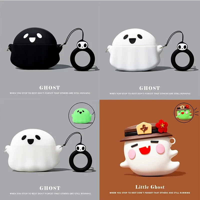3D roztomilý karikatúra Luminous Ghost Cover pre Apple AirPods 4 2024 Ochranný kryt bezdrôtových slúchadiel pre AirPods 3 Pro2 nabíjacie box
