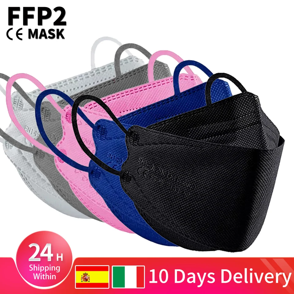 3D rybia maska ​​CE FFP2Mask 4 vrstvy dospelých FFP2 mascarillas homologADA FPP2 respirátor opakovane použiteľný KN95 Mascherina FFP 2 FFPP