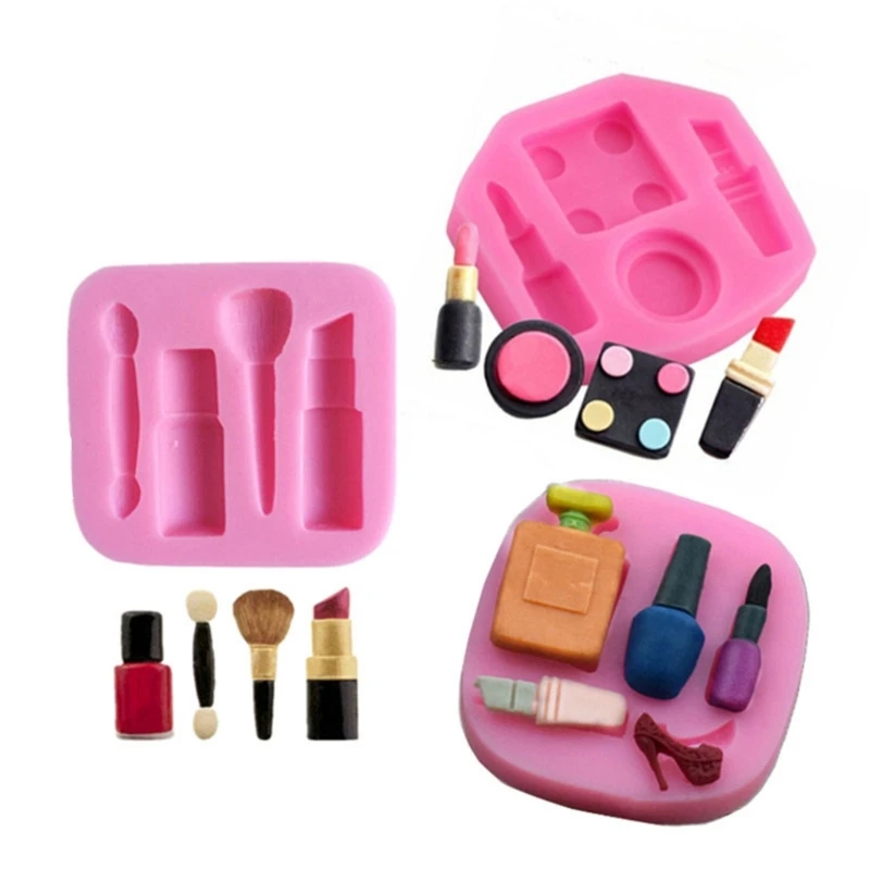 3D rúž a make -upové náradie Silikónové formy koláč pleseň cukor clay mydlové čokoládové čokoládové formy DIY dekorácie Nástroje