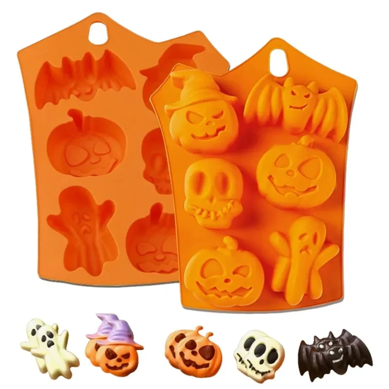 3D silikónový halloween formy silikónové formy v tvare lebky tekvica na pečenie čokoládovej cukrovinky Gumble Diy Halloween Decor