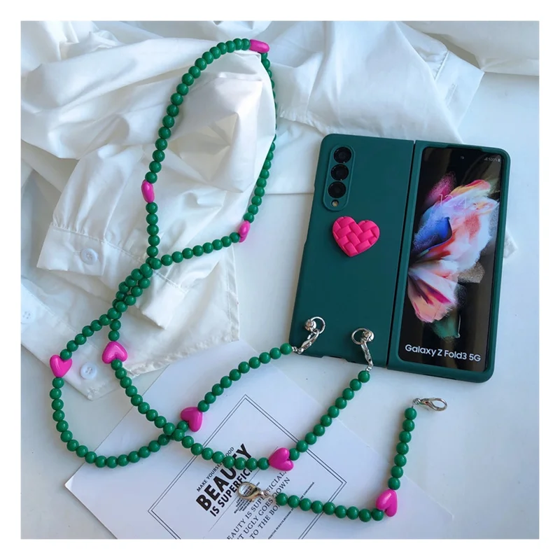 3D Simple Love Crossbody Ručná reťazová škrupina pre Samsung Galaxy Zfold 6 5 zfold 4 3 2 zfold Špeciálny W25 skladací kryt Žena