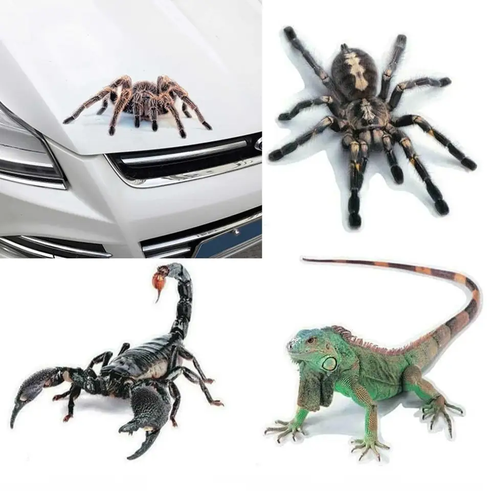 3D Spider Lizard Scorpion CAR STRECER 3D ZVLASTNOSTI VOZIDLA VOZIDLA VOZIDLO Zrkadlo Nárazový nálepka Výzdoba vodotesnej vysokej lepivosti