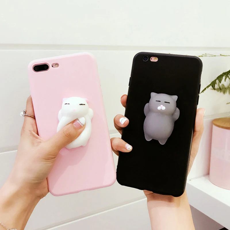 3d squishy hračky šťastné roztomilé mačky puzdro pre Huawei Honor X50i X40 GT x30I x20 x9B x9A x8A x7B x7A x6A x6S x5 Mäkký mäkký kryt