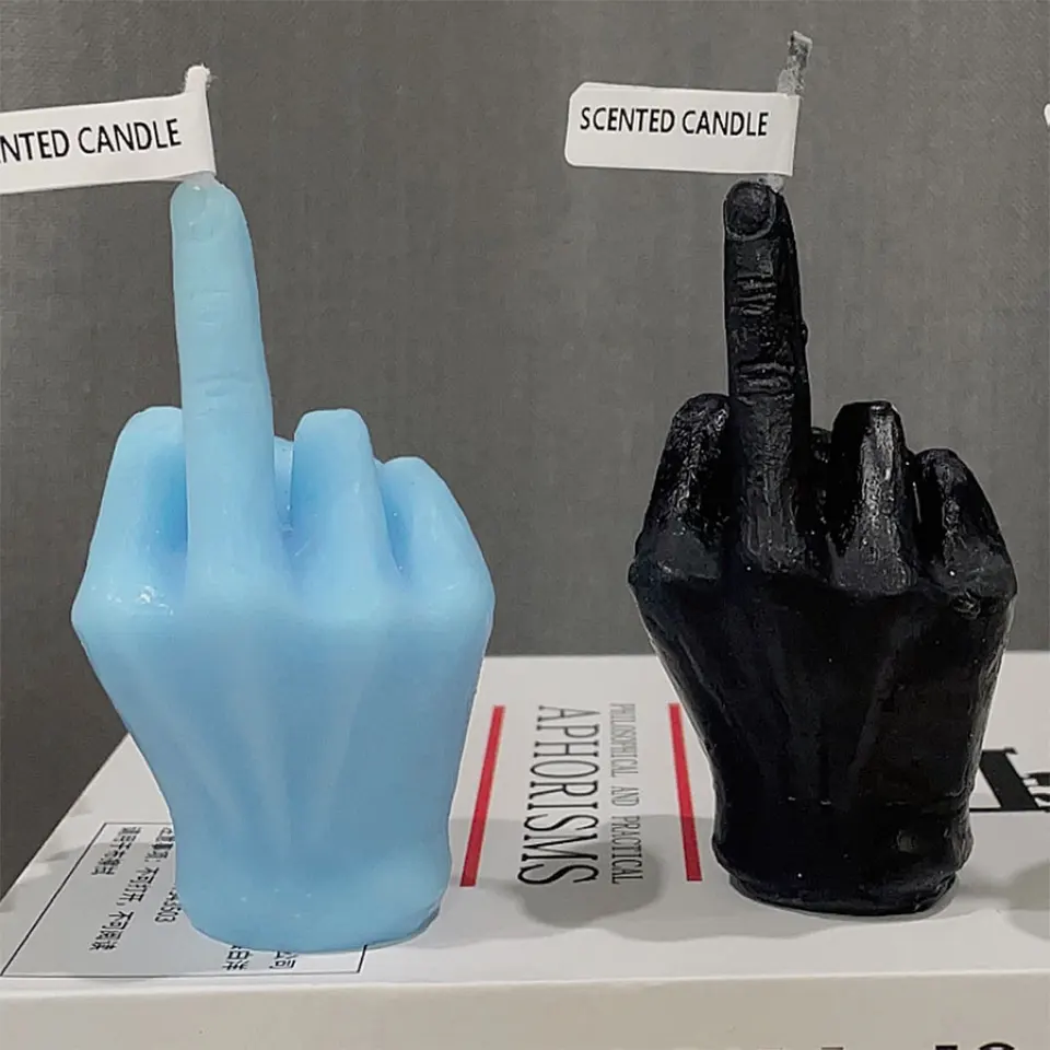 3D stredný prst Silikónová sviečka
