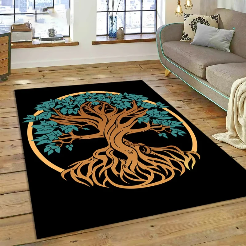 3d strom života príroda Viking yggdrasil nórsky koberec koberec pre obývaciu izbu dekorácia bez škvŕn pohovky s darčekovou podlahou