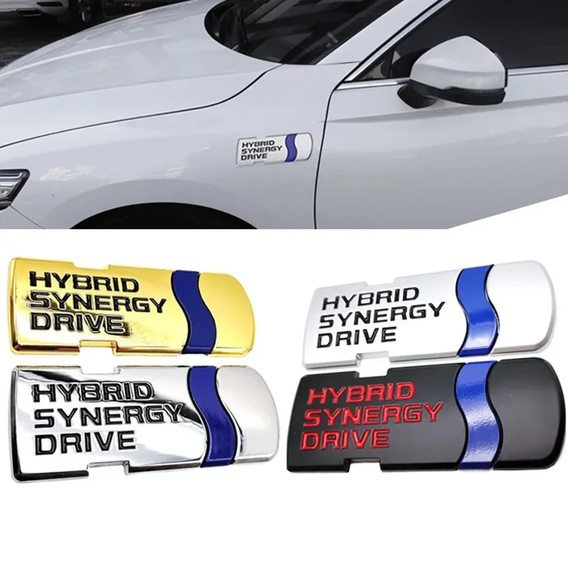 3D styling hybridný synergia hnací kovový nálepka s nálepkou Automatické odznak pre nálepky pre toyota Prius Camry Crown Auris Rav4 doplnky
