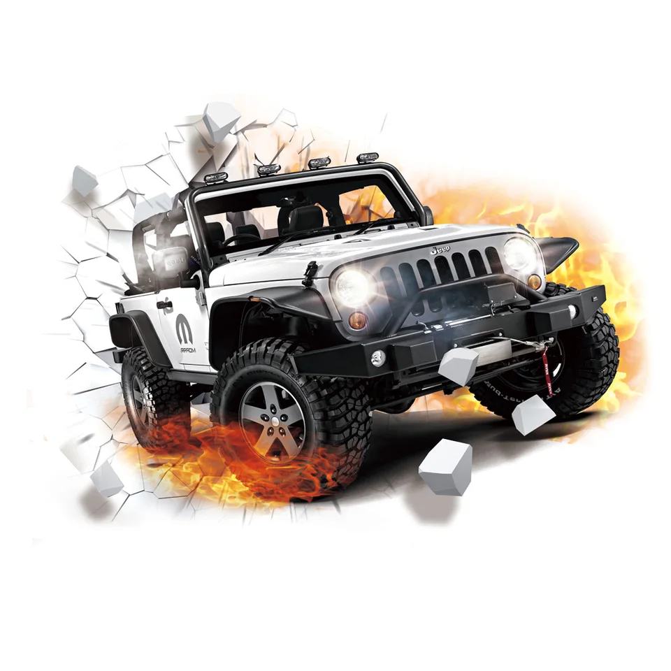 3D Supercross Wall Stumpers Divoký Jeep Broken Wall Wall Wall Art Art Decal Detská izba dekorácie maľby chlapci laskavosti