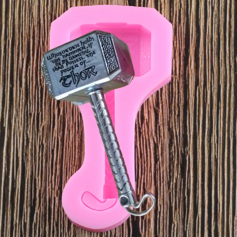 3d Thor Hammer Silikone Cupcake Topper Fondant Baby narodeninové torty zdobenie náradie Polymér Clay Candy Chocolate Fors