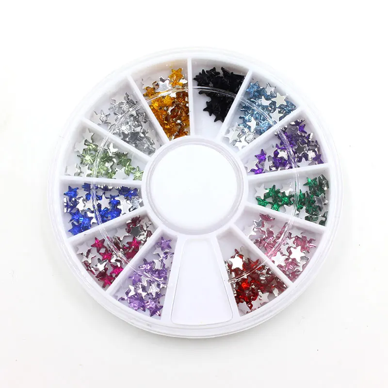 3D TIPS strieborné akrylové okrúhle kamienok Crystal Glitter Ploché zadné kolesá dizajn nechtov na nechty dekorácie Telefón manikúra šperky náradie