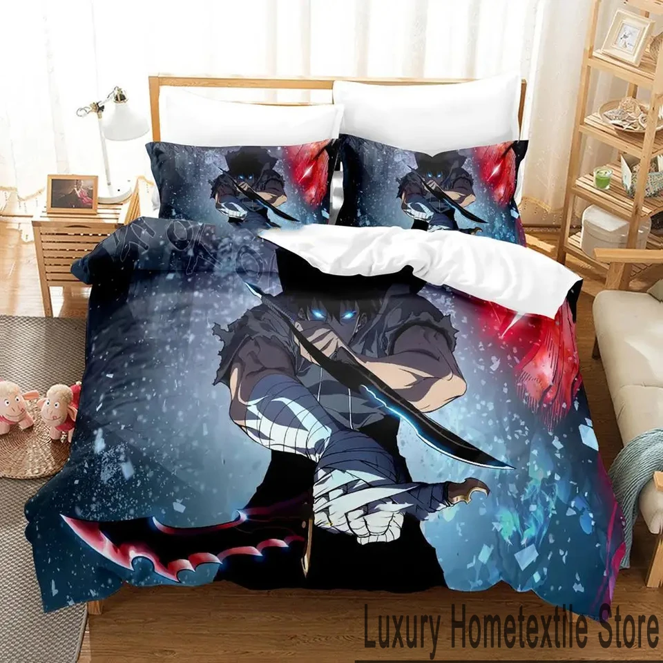 3D tlač Anime sólo vyrovnávanie posteľnej obliečky sada obliečkových postelí sada prikrývky prikrývka vankúš Pillowcase pokrývka kráľa kráľovnej veľkosti chlapcov pre dospelých podstielky