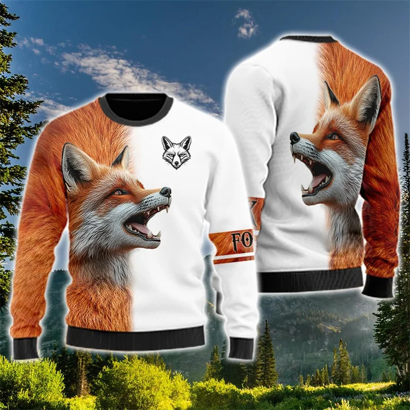 3D tlač Eagle Wolf Raccoon mikina pre mužov Funny zvierací vzorové mikiny Príležitostné voľné vrcholy O-krk unisex pulloves streetwear