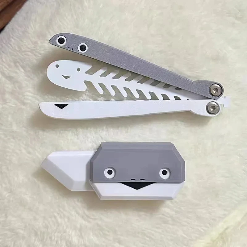 3D tlač gravitácie nôž Cub Jumping Small Turtle Nôž mini model prívesok Push karta Dekompresná hračka Mini motýľ nôž