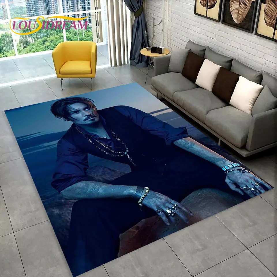 3D tlač Johnny Depp Series Area Koberce, koberec koberca pre domácu izbu spálňa pohovka rohožku kuchyň
