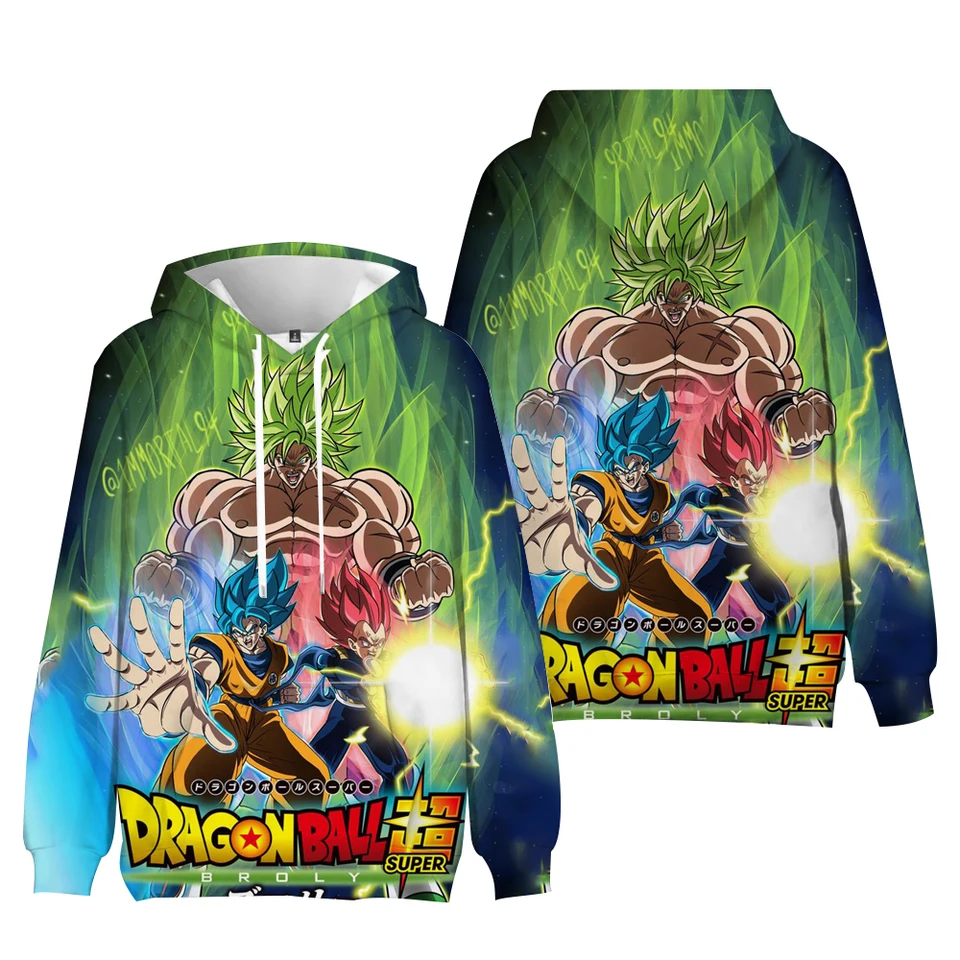 3D tlač módy Dragon Ball Z Hoodie pre deti chlapci a dievčatá Mikina voľný dlhý rukáv Jarná jeseň Goku Pullover