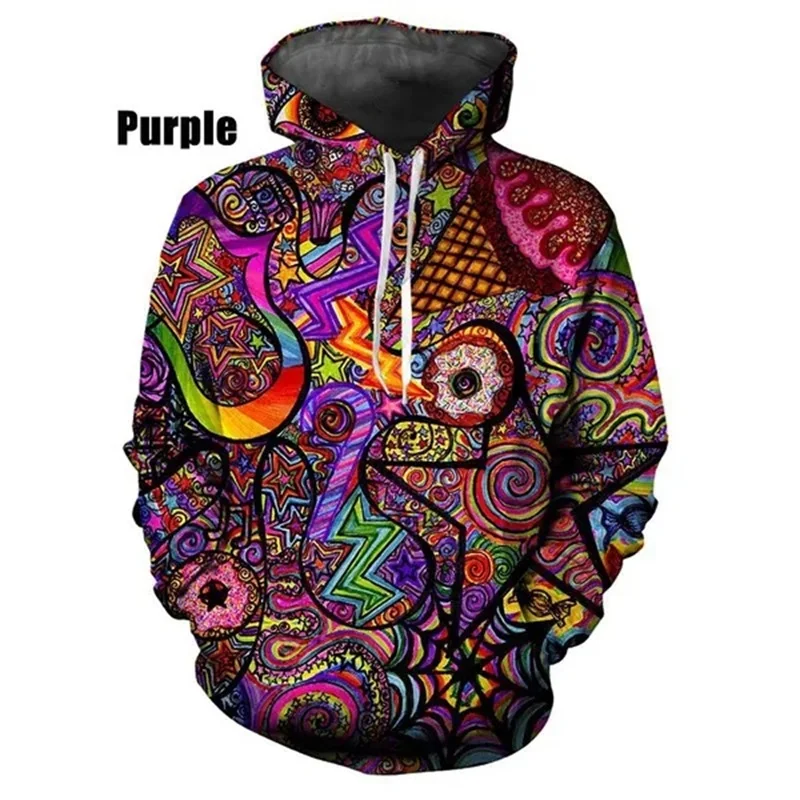 3D tlač psychedelické umelecké diela mikiny pre mužov módne trippy pullover mikiny mikiny muži plus veľkosti mikiny vrcholy