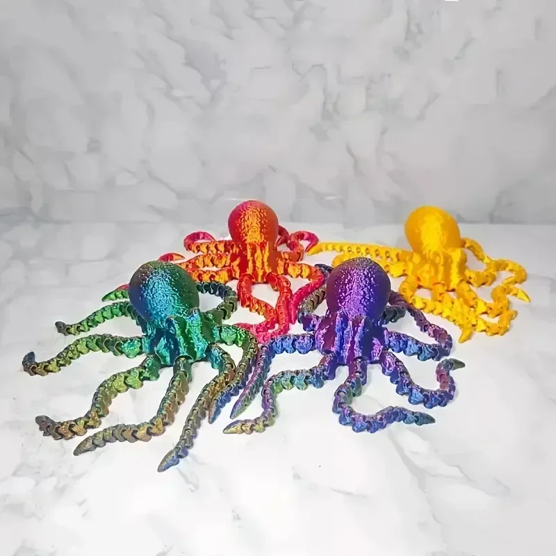3D tlačená figurína chobotnice s flexibilnými kĺbmi pre domácu kanceláriu dekor Ocean Animal Table Ornament Octopus 3D tlačené hračky