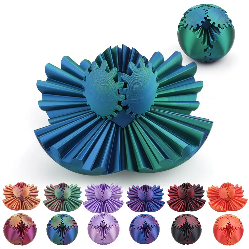 3D tlačená guľová guľa Spin guľová kocka Stres stres relaxačný deformácia Gele guľôčky detské hračky Desktop Ozdoby Stres relax deformácia