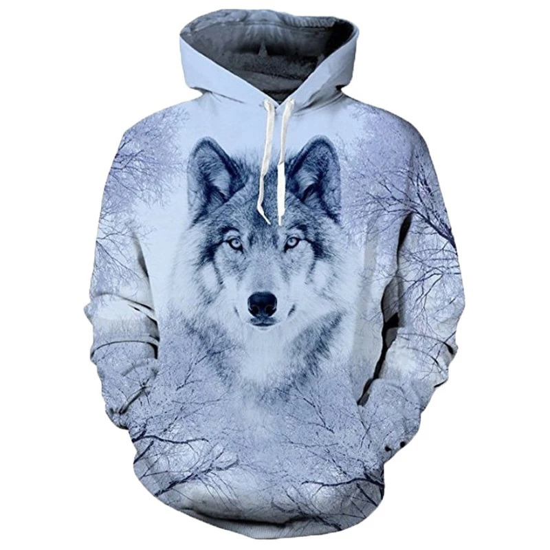 3D tlačená vlk mikina módna móda s dlhým rukávom Cool Pullover Osobnosť Mikina zvierat