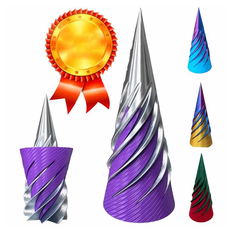 3D tlačená špirálová kužeľová hračka nemožná pyramída Passthrough socha prechádza cez pyramídovú fidget hračku pre deti