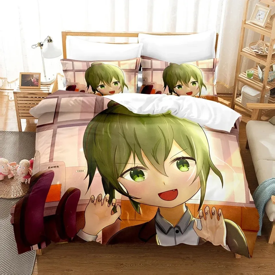 3D tlačené anime môj senpai je otravná obliečka na obliečka Double Twin Pull Queen King Dospelé deti Deti