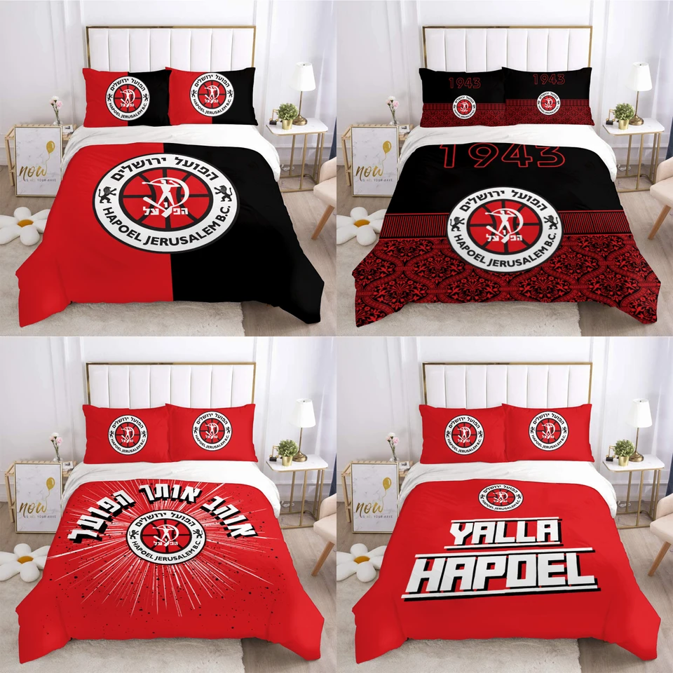3D tlačené Hapoel Jeruzalem Bedding Set Sada obliečkových krycích spálňa Spálňa Single Twin King Veľkosť prikrývky Domov Textil 2/3ks
