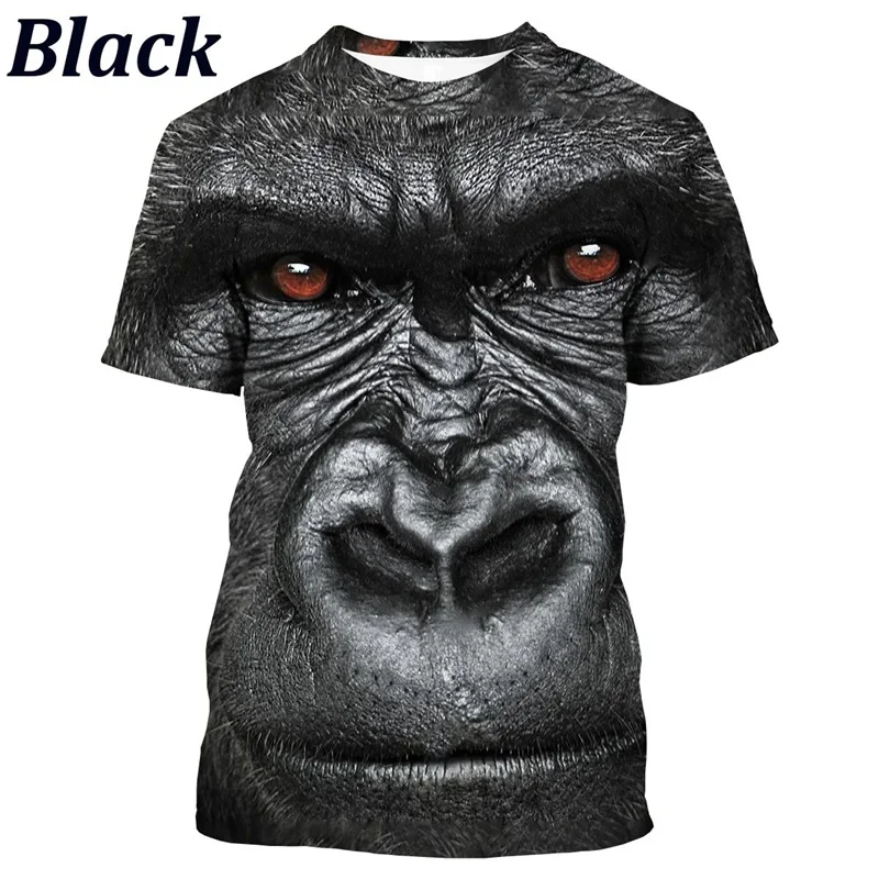 3D tlačené napodobňovanie gorilla tričko pre mužov vtipné opičie vzory lety nadmerne nadmerné okrúhle vrcholy s krátkymi rukávmi tričká