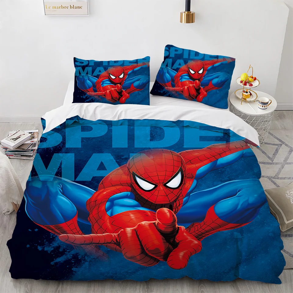 3D tlačené pavúky Man Duin Cover Set Set Spiderman Set Set Bed Cover vankúš pre deti a dospelých darček Single Twin King