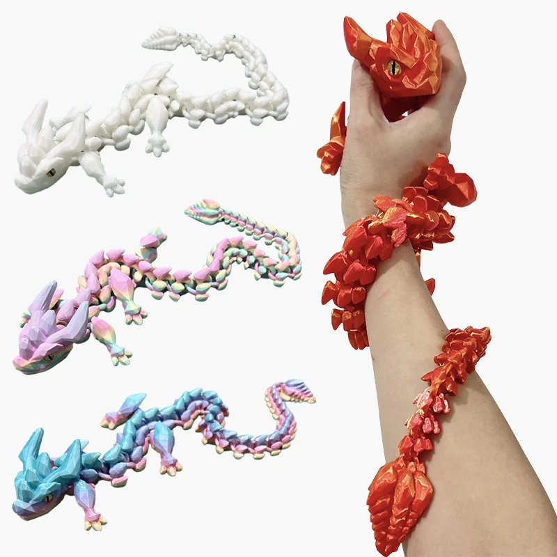3D tlačené rohové draky Dragon Domov Figurín Simulované zvieracie modely kĺby pohyblivé draka Office Svetlo ornament