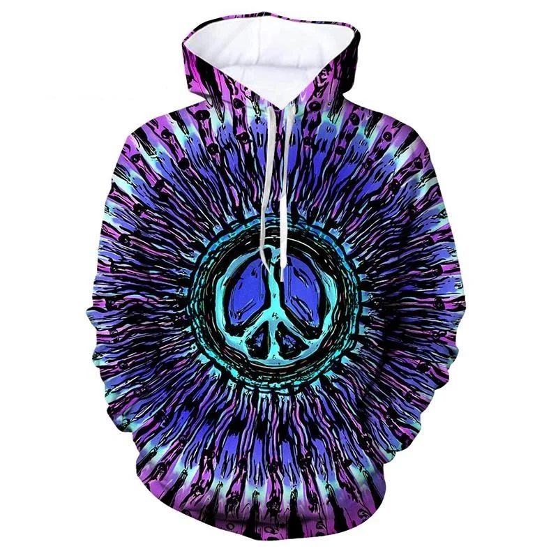 3D tlačené symbolové symbolové mikiny pre mužov Grafika Nadmerná kapucňa Pullover Farebná mikina s dlhým rukávom Jesenný kabát