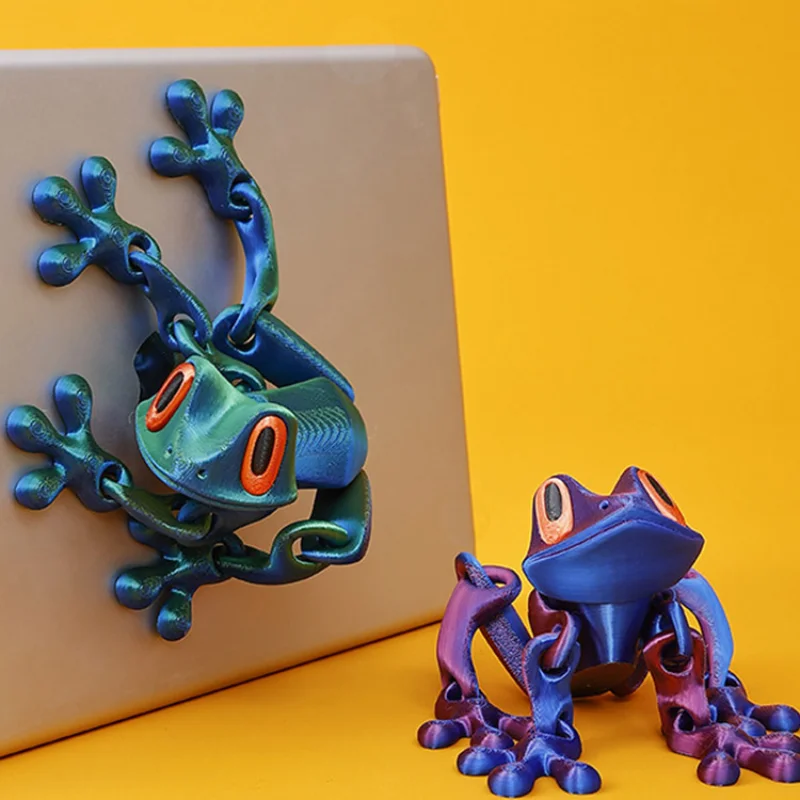 3D tlačené žaba Ornament Kĺb Movinačný magnetický model Kreatívna simulácia zvierat