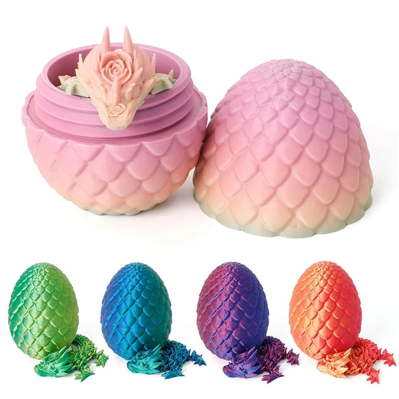 3D tlačený drahokam drak otočený kĺbový kĺbový drak vajíčok domáca kancelária Desktop Craft Ornament Birthday Darček pre deti